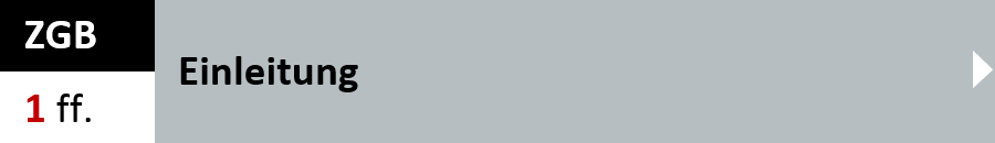 ZGB Artikel 1 ff. - Einleitung